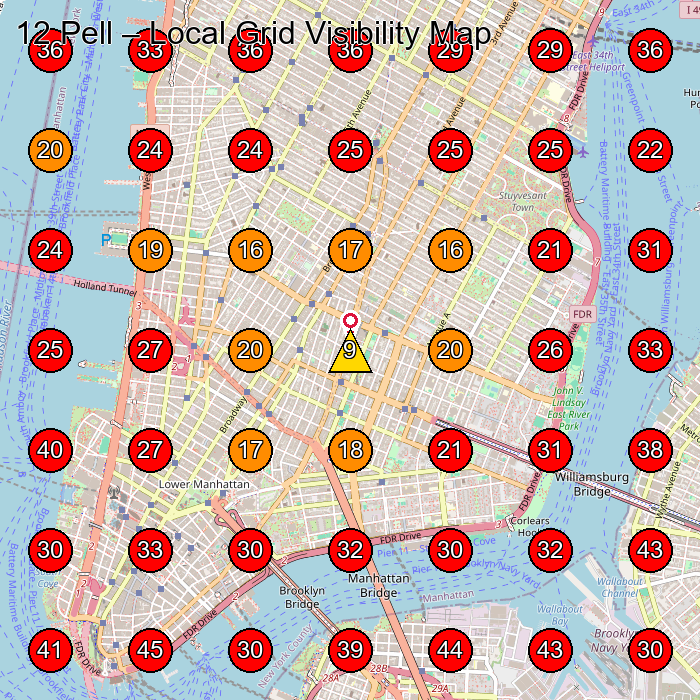 12 Pell GeoGrid visibility map for Barber Shop in New York